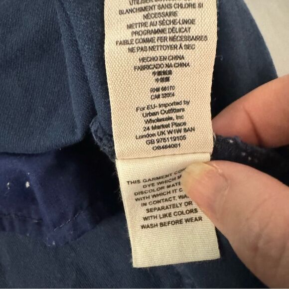 Free People Savannah Overall Mini Dress Size 8 Navy Velvet Pockets Boho Preppy - Picture 8 of 11